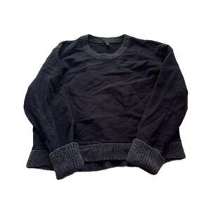 J.Crew black and dark grey lines crewneck sweater